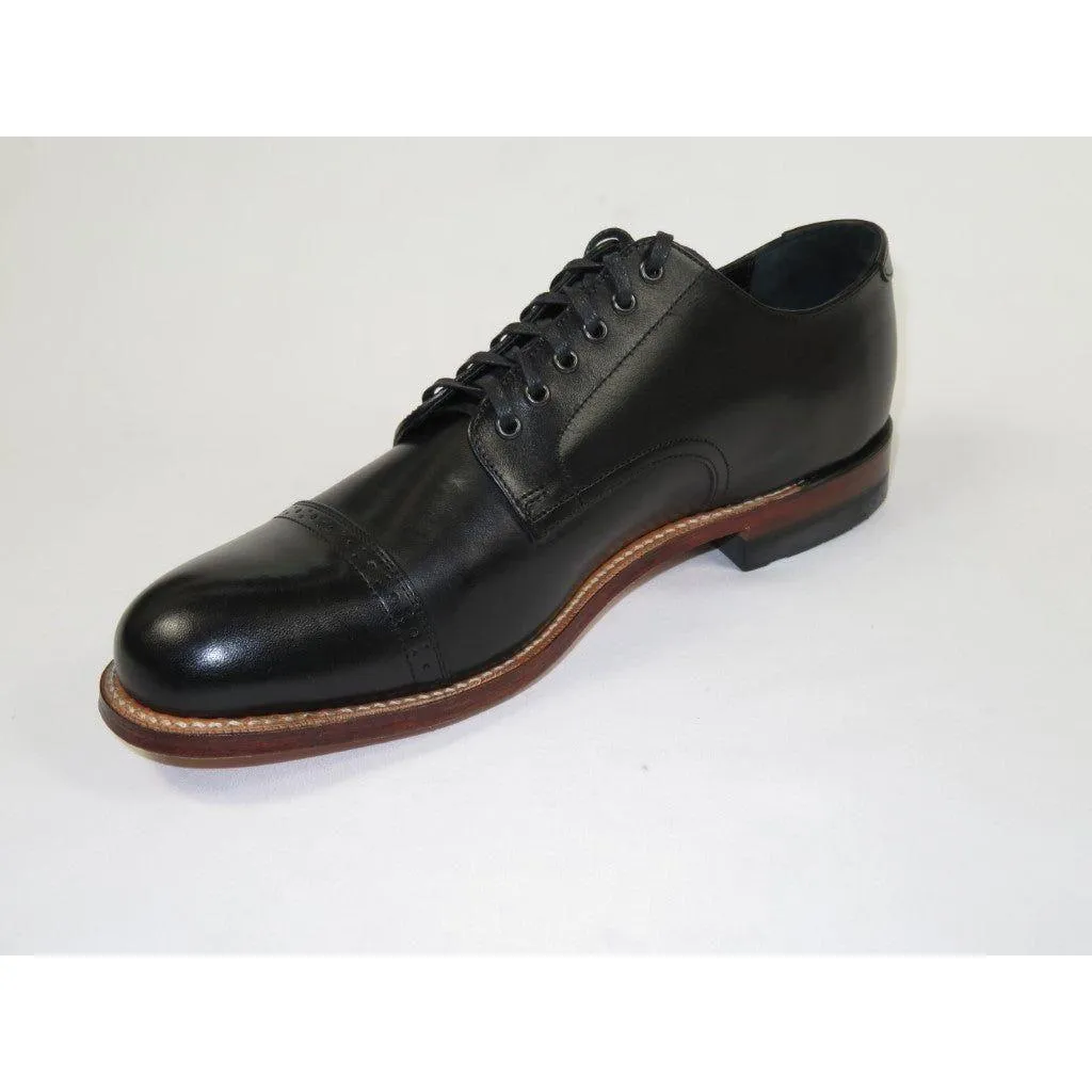 00107, Stacy adams Leather Shoes Cap Toe Oxford Lace Up Black