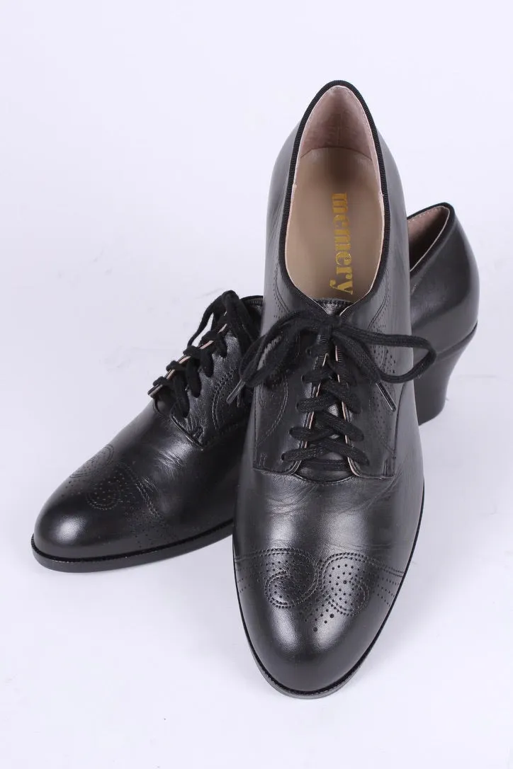 1930s everyday Oxford shoes, black, Juliette