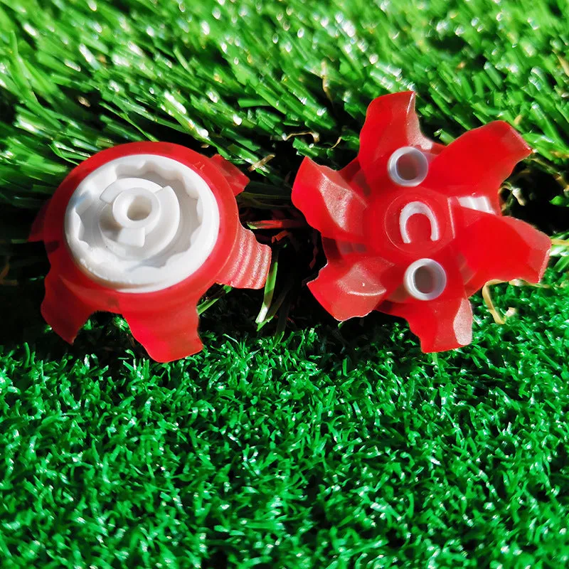 20PCs Golf Shoe Nails White and Red Fast Rotating Nail Short Teeth with Hole B-86
