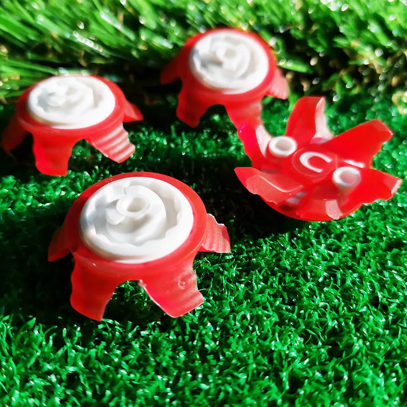 20PCs Golf Shoe Nails White and Red Fast Rotating Nail Short Teeth with Hole B-86