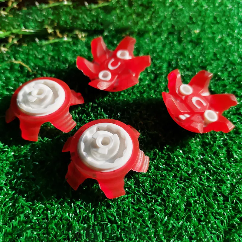20PCs Golf Shoe Nails White and Red Fast Rotating Nail Short Teeth with Hole B-86