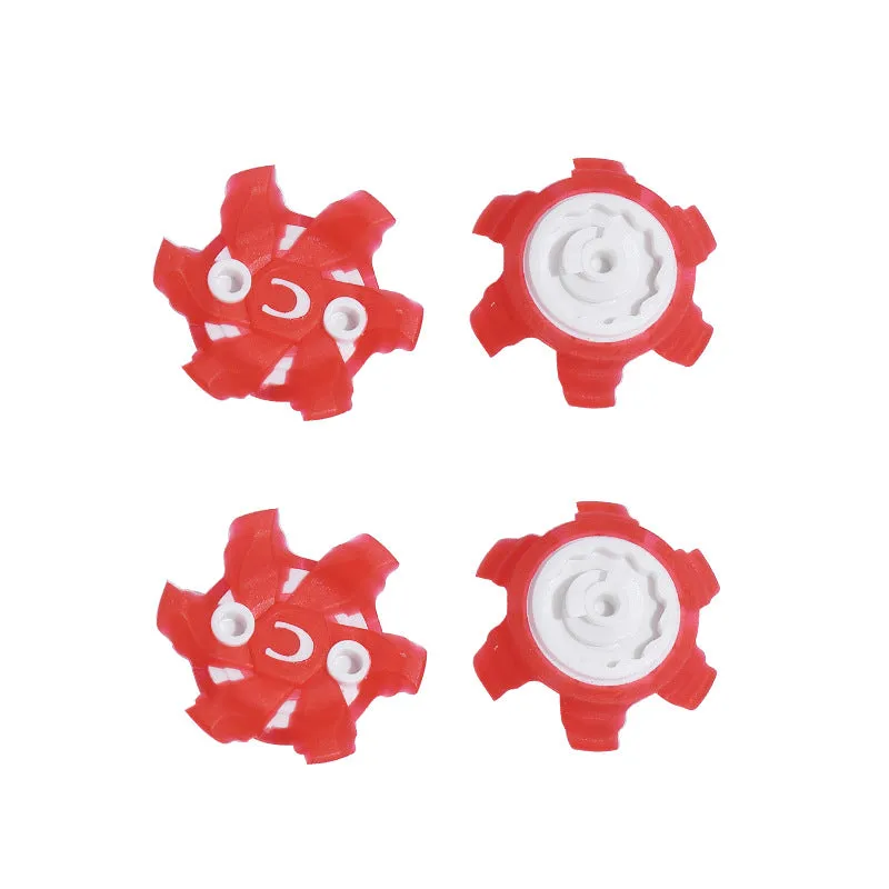 20PCs Golf Shoe Nails White and Red Fast Rotating Nail Short Teeth with Hole B-86