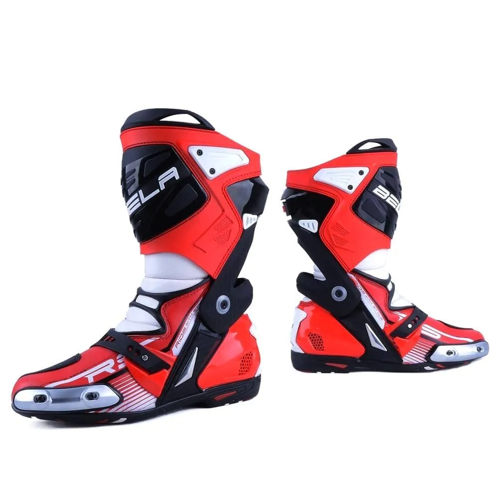Bela Race Pro Motorcycle Racing Boots - Black/Red/White