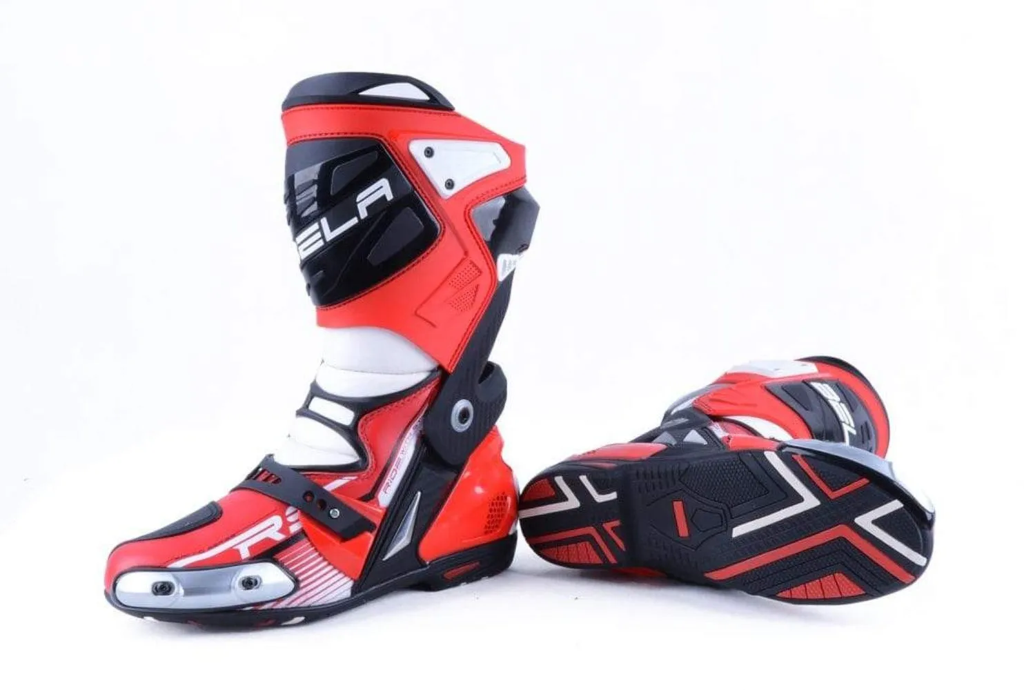 Bela Race Pro Motorcycle Racing Boots - Black/Red/White