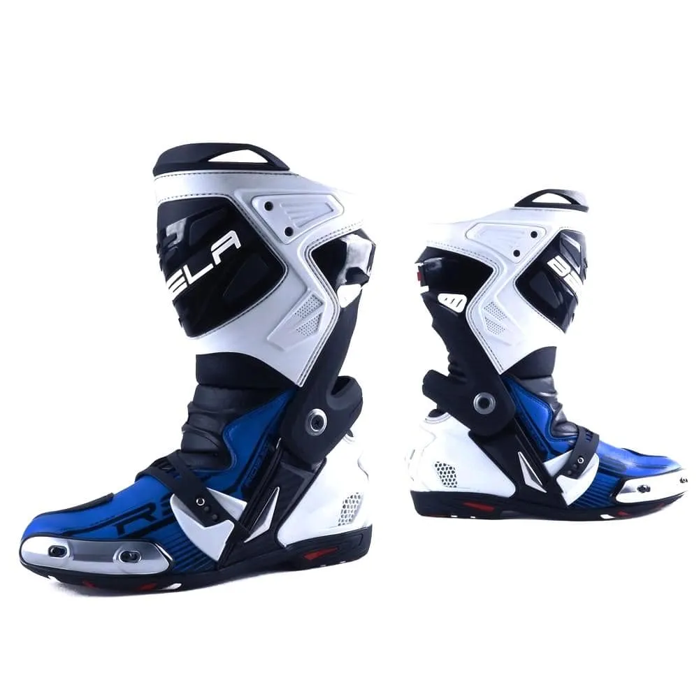 Bela Race Pro Motorcycle Racing Boots - Blue