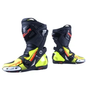 Bela Race Pro Motorcycle Racing Boots - Fluro Yellow