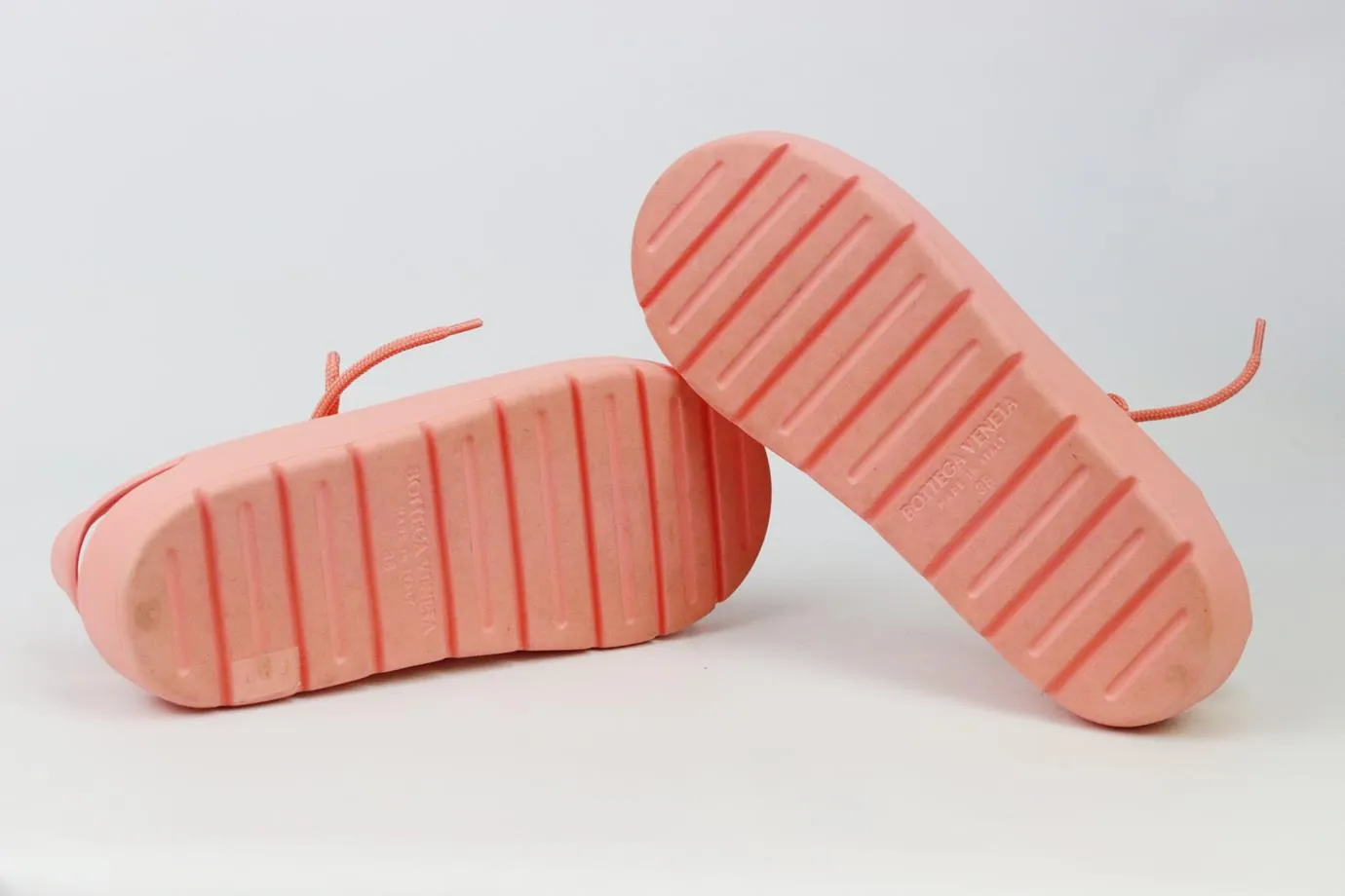 BOTTEGA VENETA JELLY LACE UP RUBBER SANDALS EU 38 UK 5 US 8