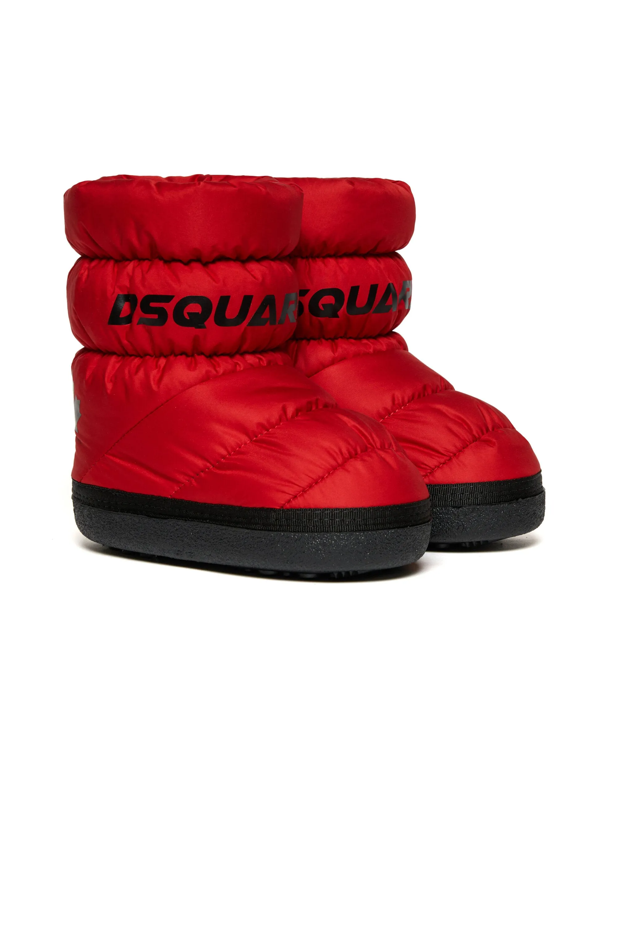 Branded puffy snow boots