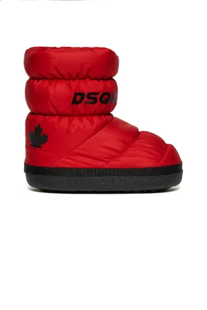 Branded puffy snow boots