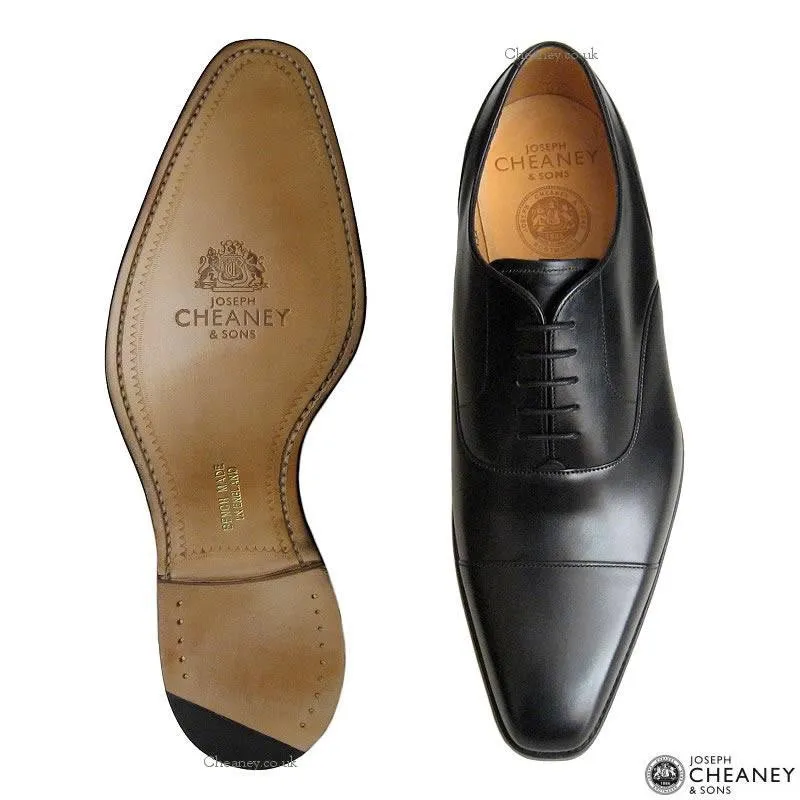 Cheaney Warwick in Black Calf Leather