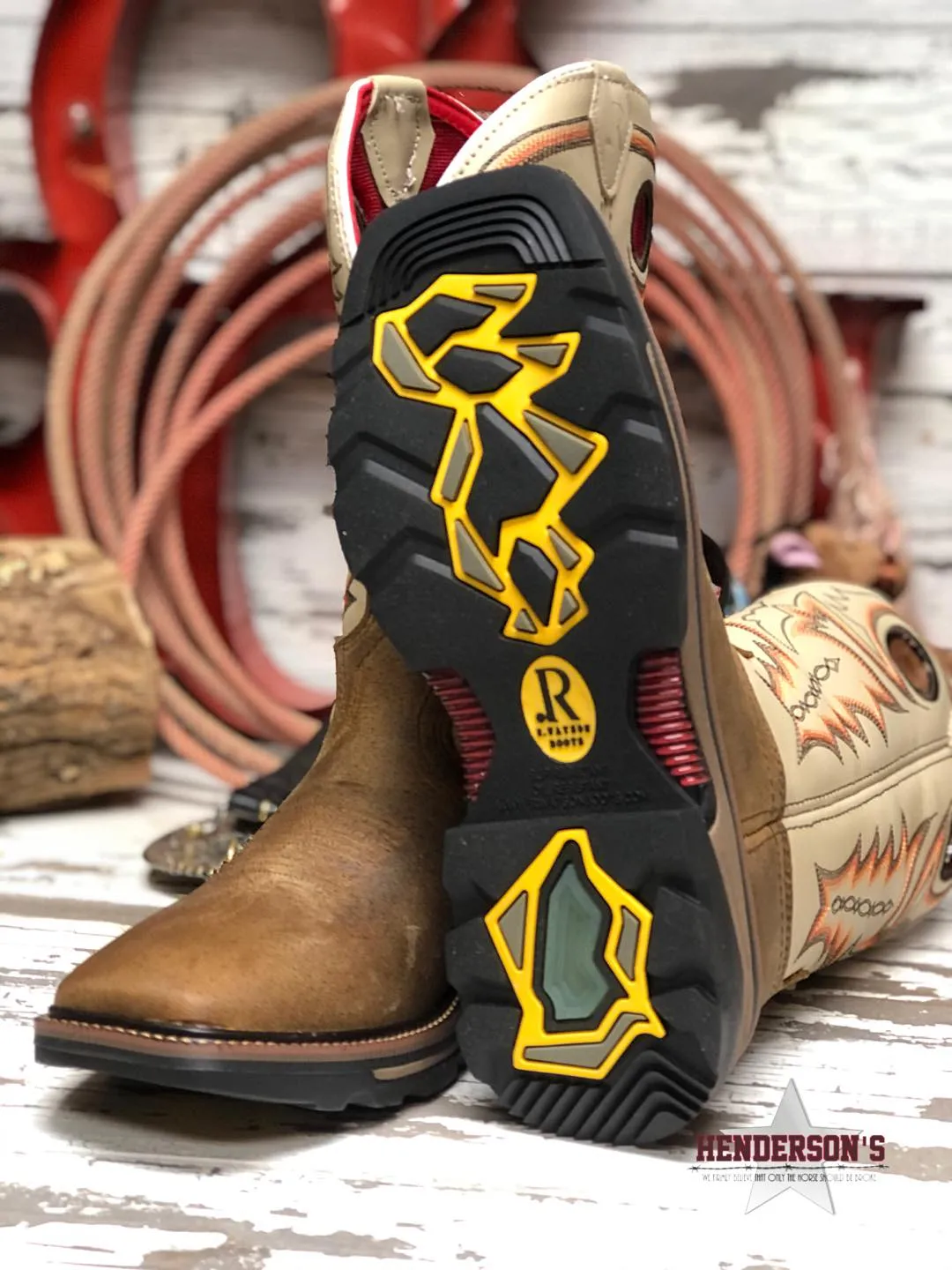 Chestnut Distressed Buffalo Work Boots