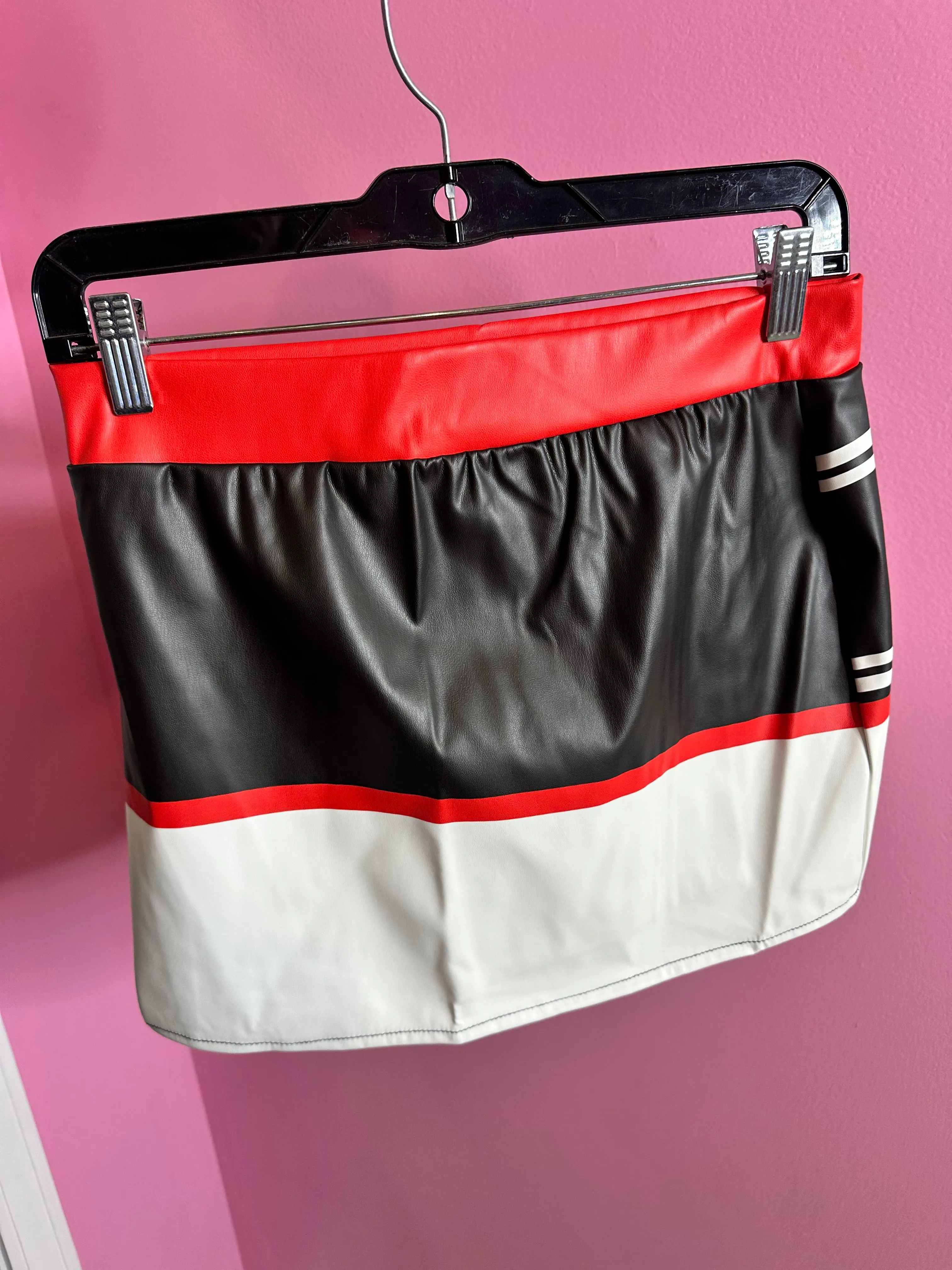 Chill Out Motorcycle Girl Skirt Set- Black/Red