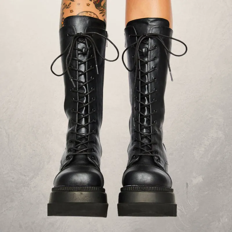 Darklace - Gothic Platform Knight Boots by The Nevermore