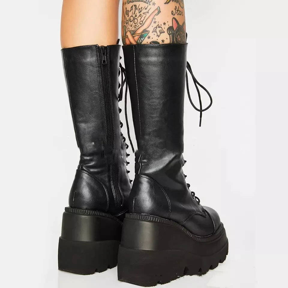 Darklace - Gothic Platform Knight Boots by The Nevermore