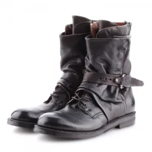 Echo - Steampunk Leather Stitching Boots by The Nevermore
