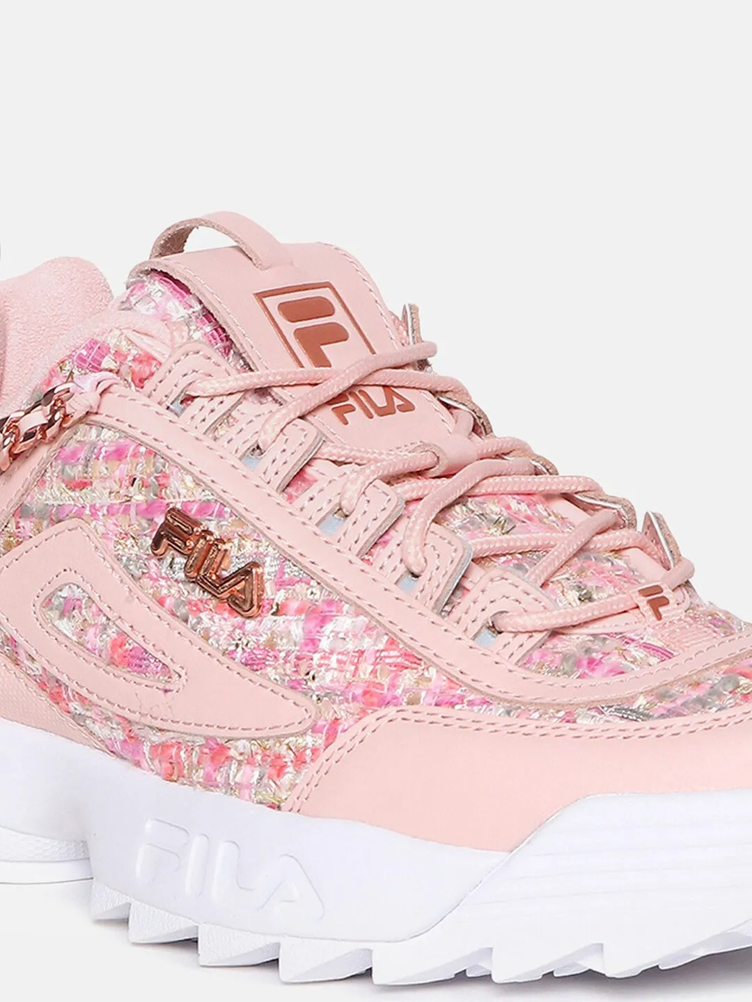 Fila White Disruptor II Tweed Lux Women's Sneaker