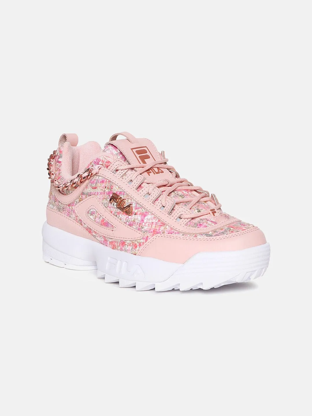 Fila White Disruptor II Tweed Lux Women's Sneaker