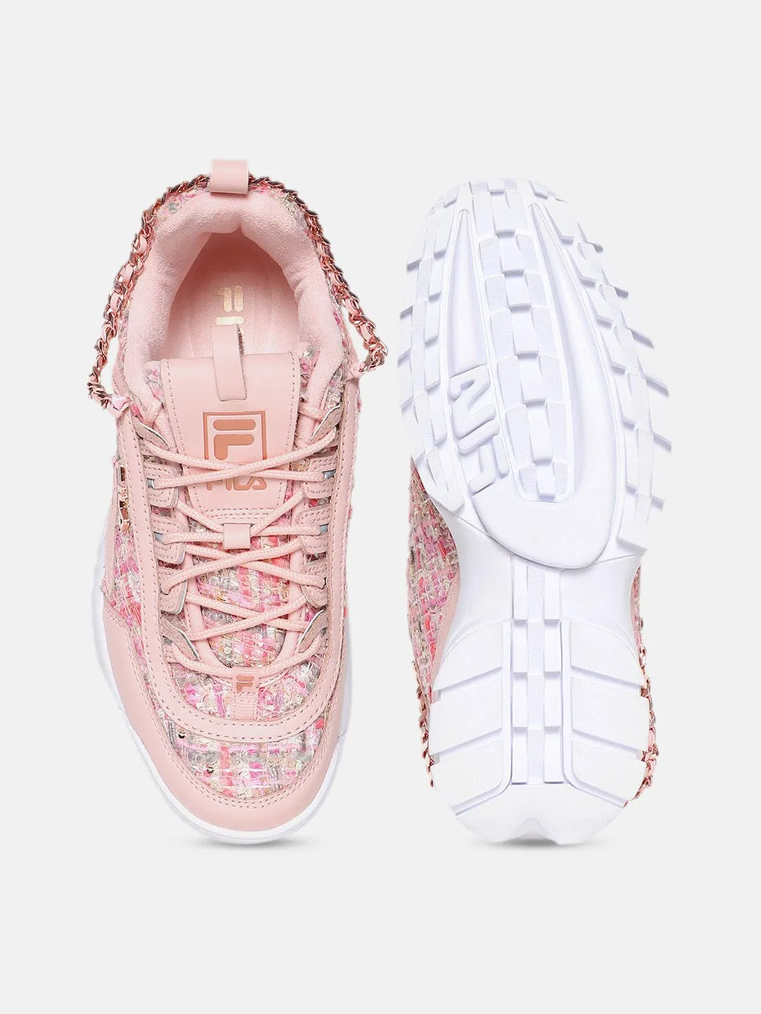 Fila White Disruptor II Tweed Lux Women's Sneaker