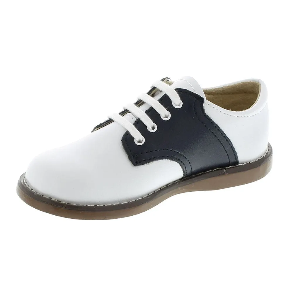 Footmates White and Navy Cheer Oxford