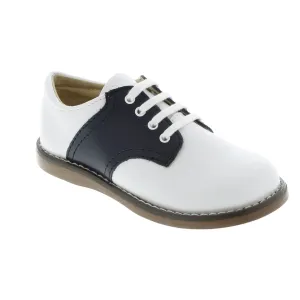 Footmates White and Navy Cheer Oxford