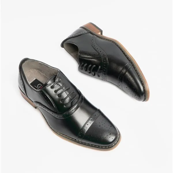 FRANCIS JNR Boys Oxford Lace Up Shoes Black