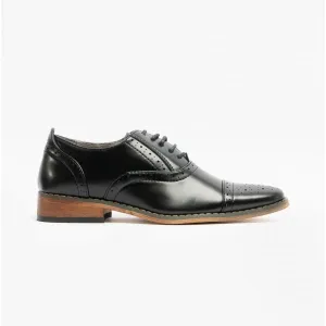 FRANCIS JNR Boys Oxford Lace Up Shoes Black