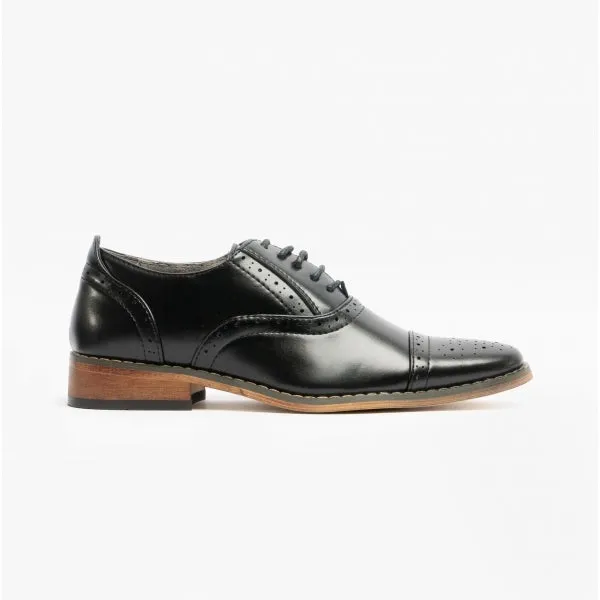 FRANCIS JNR Boys Oxford Lace Up Shoes Black