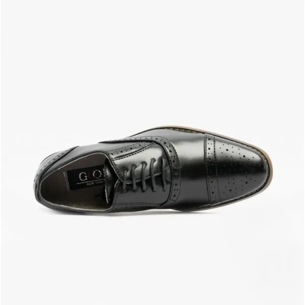 FRANCIS JNR Boys Oxford Lace Up Shoes Black
