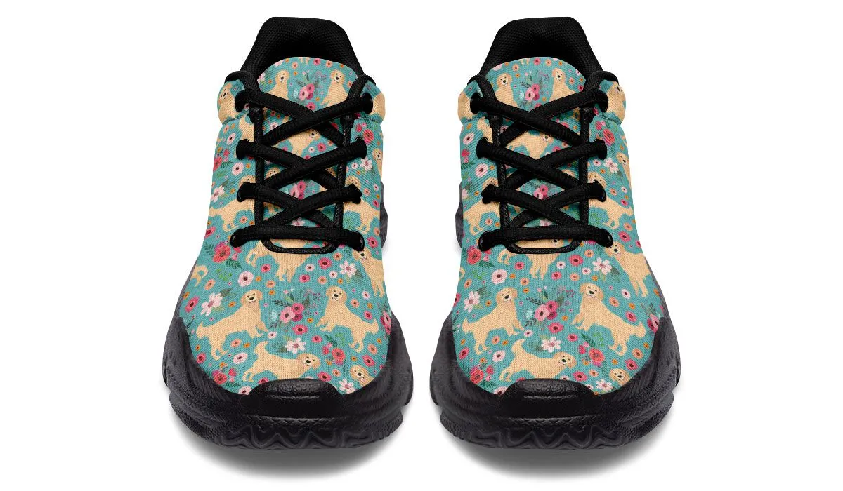 Golden Retriever Flower Chunky Sneakers