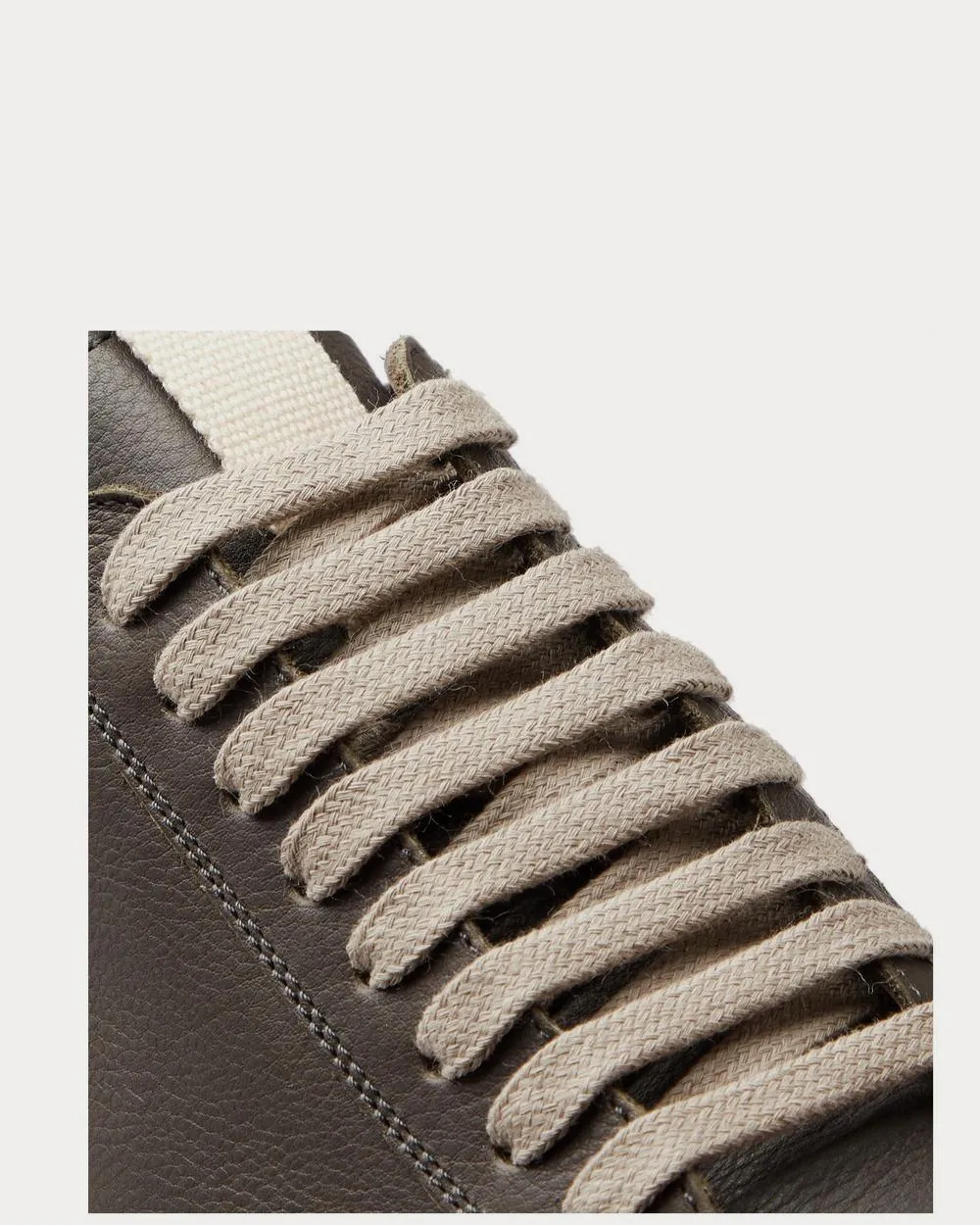 Grosgrain-Trimmed Leather  Gray high top sneakers