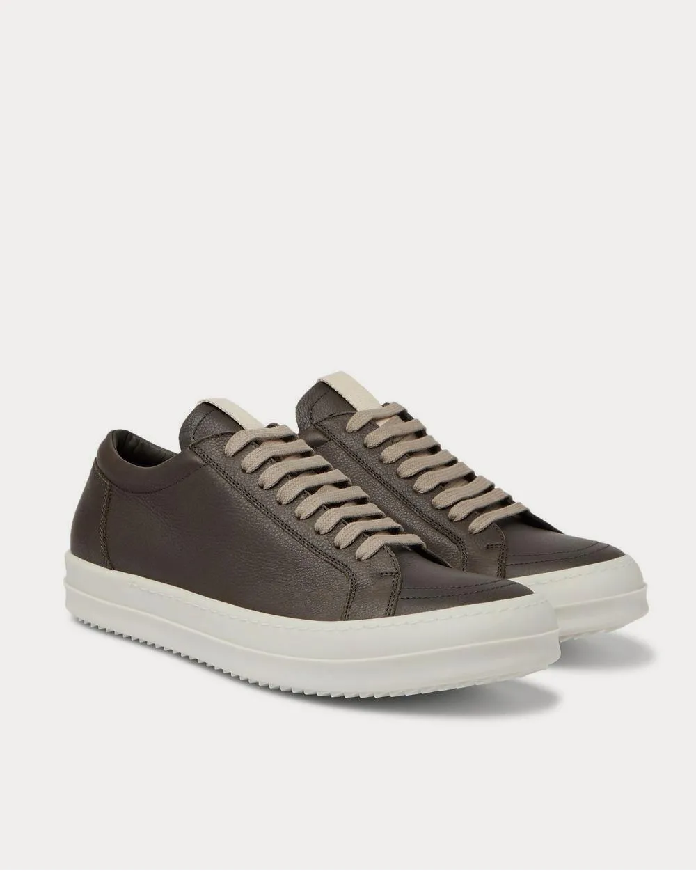Grosgrain-Trimmed Leather  Gray high top sneakers