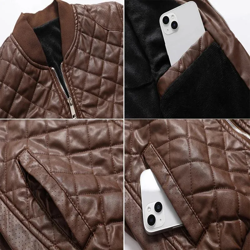 Maxulla Winter Men's PU Leather Jacket – Hip Hop Moto Biker Streetwear Coat