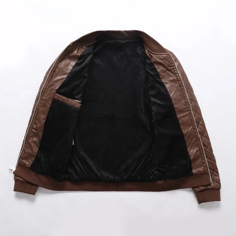 Maxulla Winter Men's PU Leather Jacket – Hip Hop Moto Biker Streetwear Coat