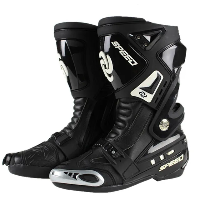 Microfiber Leather Motorcycle Boots