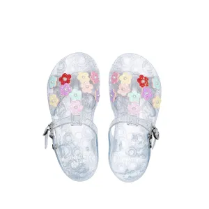 Mini Bolo Flat Sandals Silver