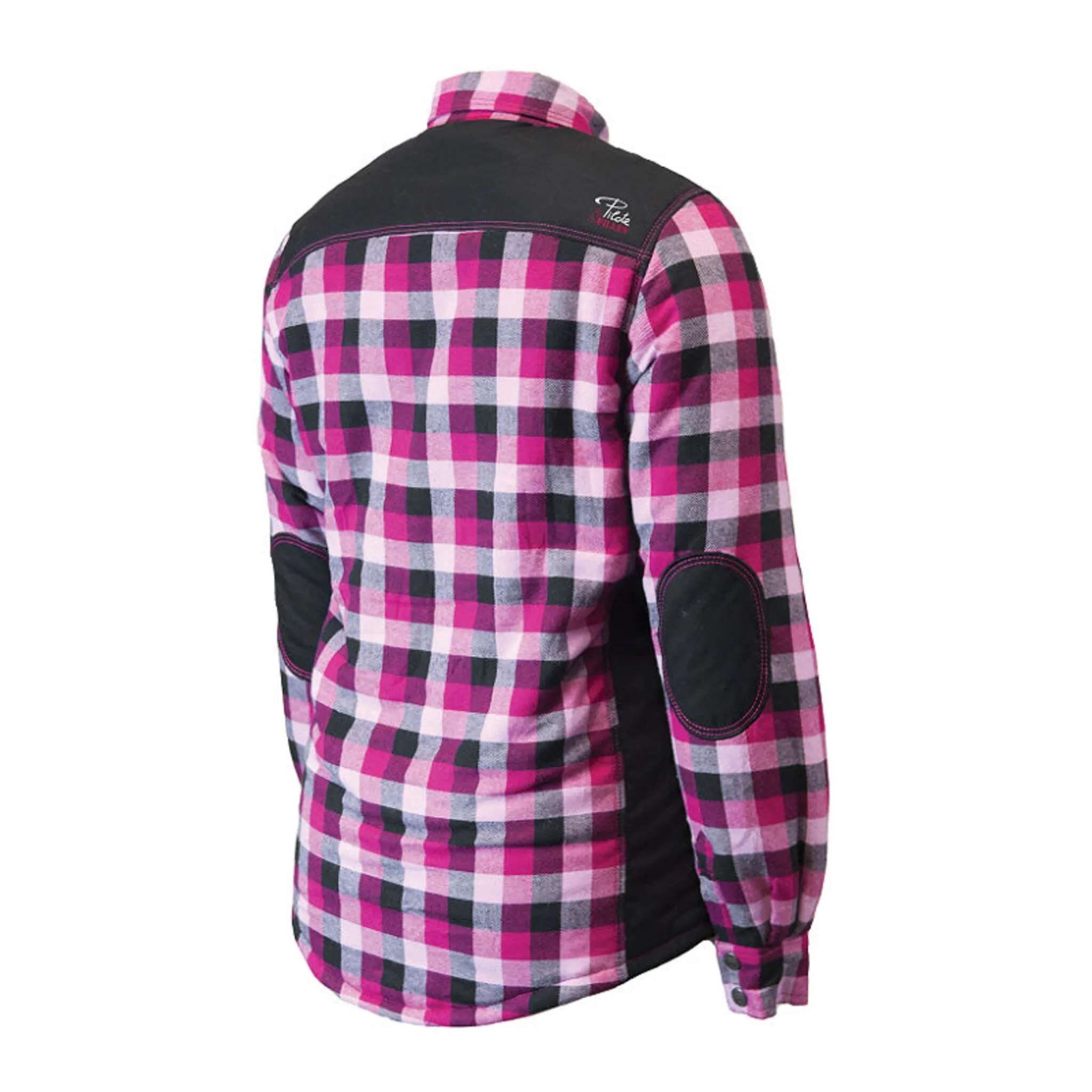 P&F Women's Work Shirt - Padded Plaid, Cotton/Poly Blend, Quilted Nylon Lining, Zippered Side Pockets, Chest Pocket, Elbow Patches | Sizes 2XS-3XL