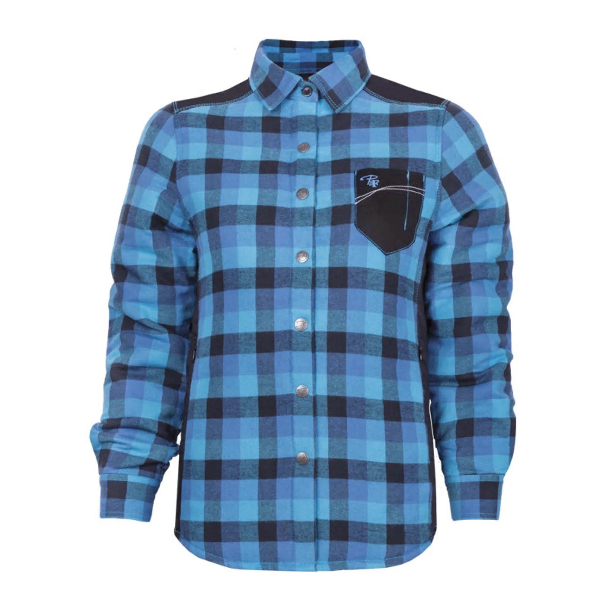 P&F Women's Work Shirt - Padded Plaid, Cotton/Poly Blend, Quilted Nylon Lining, Zippered Side Pockets, Chest Pocket, Elbow Patches | Sizes 2XS-3XL