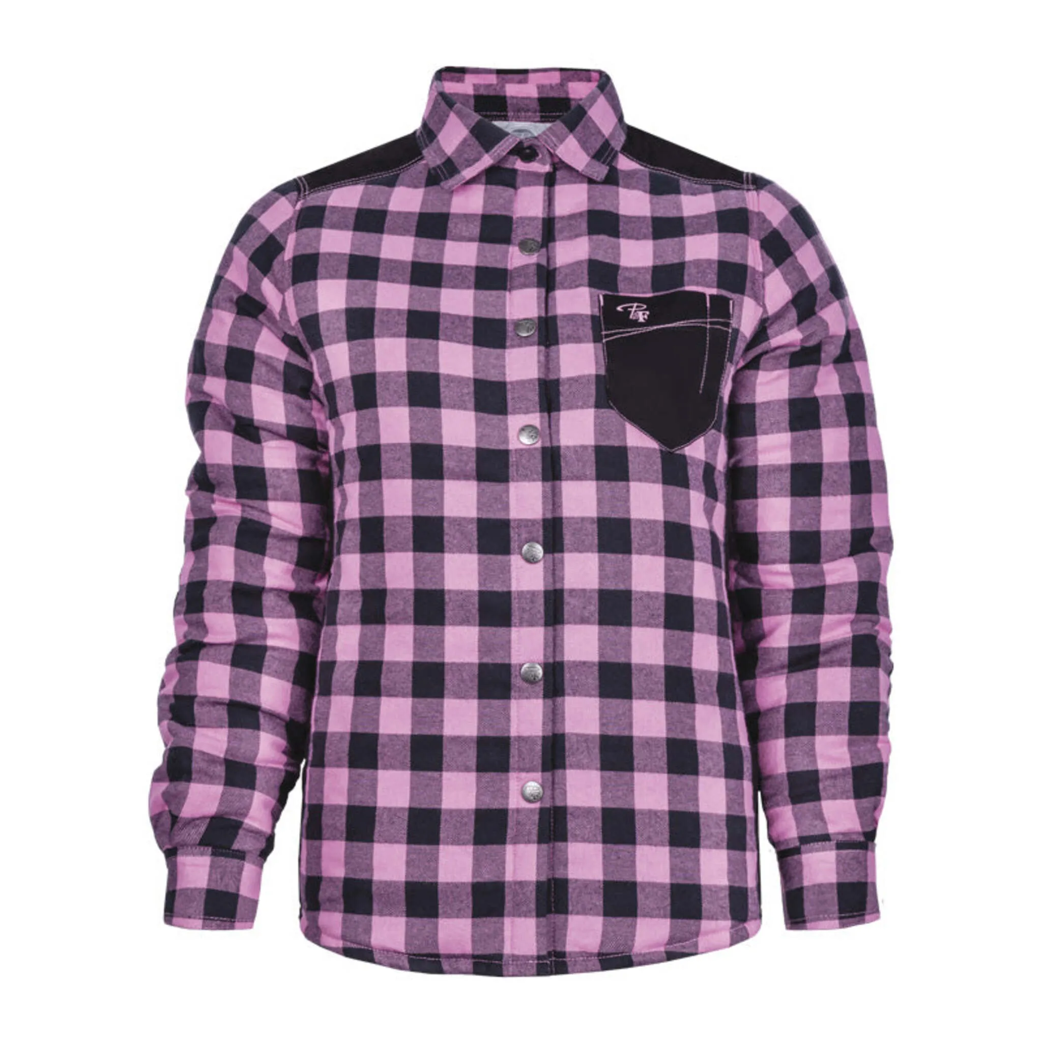 P&F Women's Work Shirt - Padded Plaid, Cotton/Poly Blend, Quilted Nylon Lining, Zippered Side Pockets, Chest Pocket, Elbow Patches | Sizes 2XS-3XL