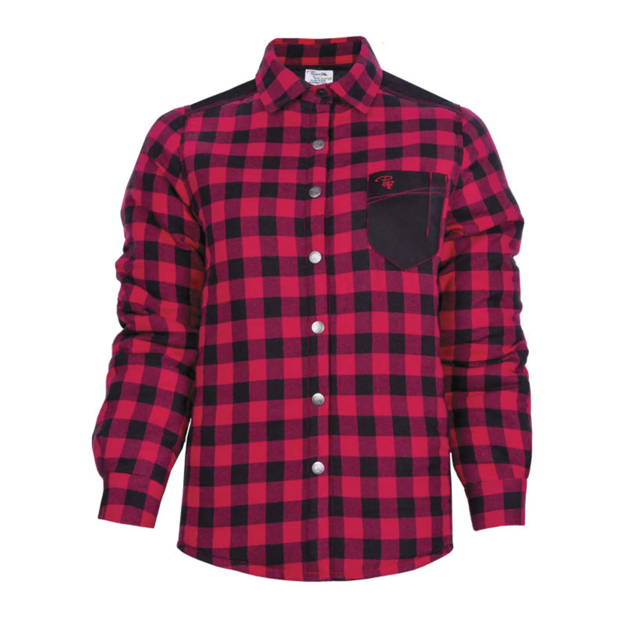 P&F Women's Work Shirt - Padded Plaid, Cotton/Poly Blend, Quilted Nylon Lining, Zippered Side Pockets, Chest Pocket, Elbow Patches | Sizes 2XS-3XL