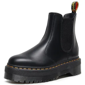 PEOPLETERRITORY Aberdeen 2976 Chelsea boots women's platform motorcycle boots women's British leather short boots muffin bottom one-pedal shoes
