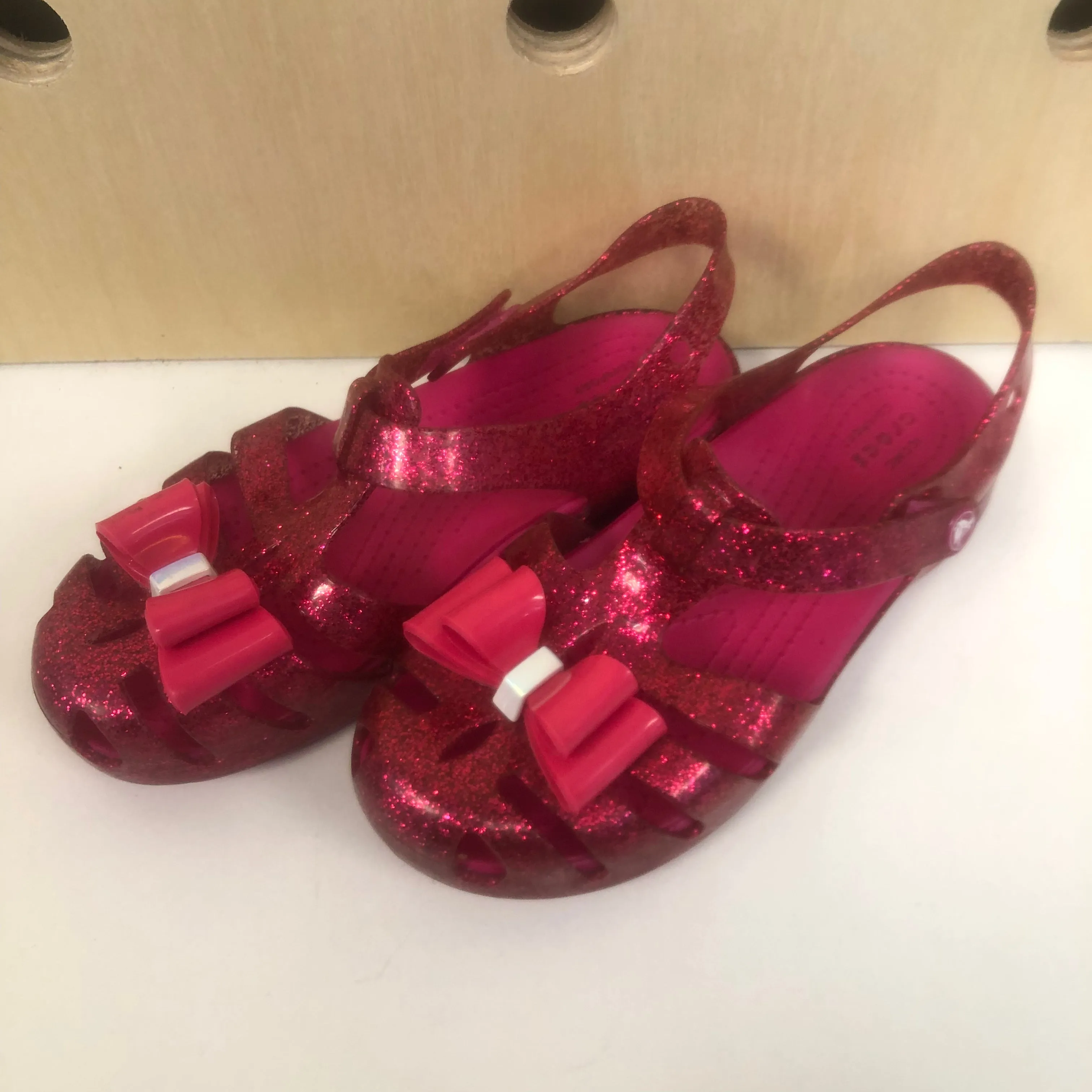 Pink Glitter Jelly Sandals