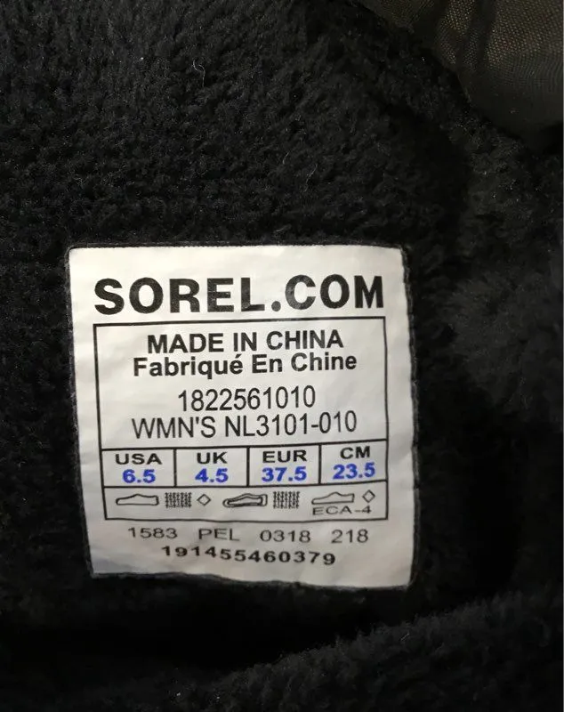 Sorel Women's Kinetic NL3101-010 Black Ankle Snow Boots - Size 6.5