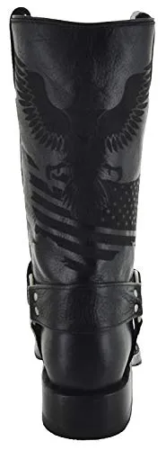 Soto Boots Men's Leather Harness Boots H50021 (10, Black)