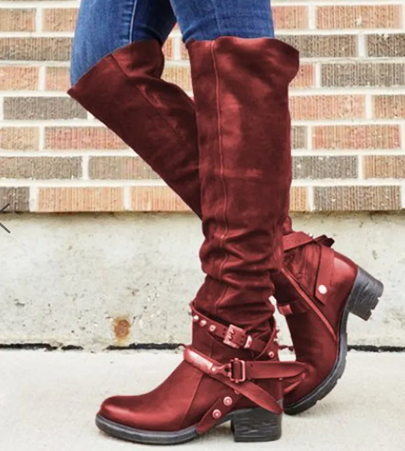 Starlet Luxe Buckled High-Tube Boots - by The Nevermore
