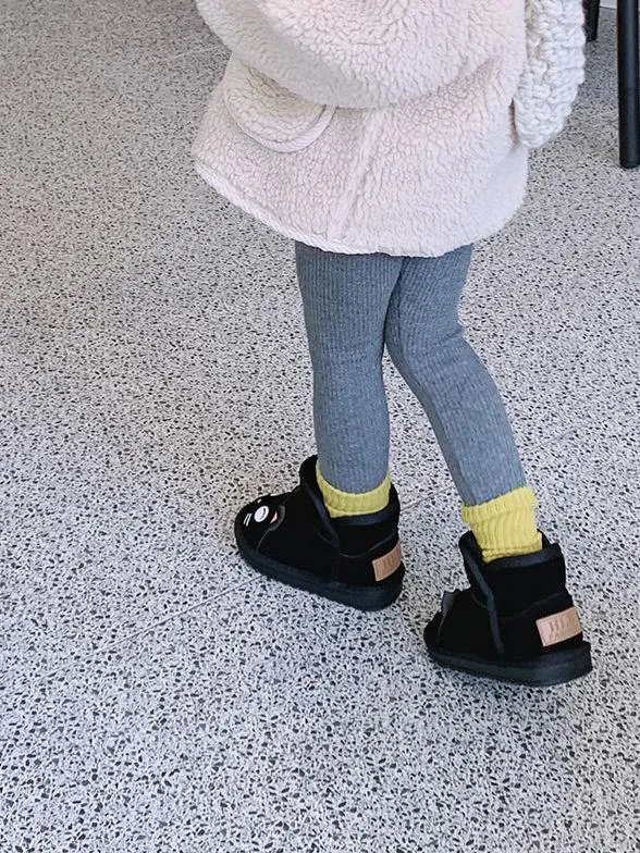 Toddler Kids Unisex Adorable Cat  Snow Boots Pink and Black