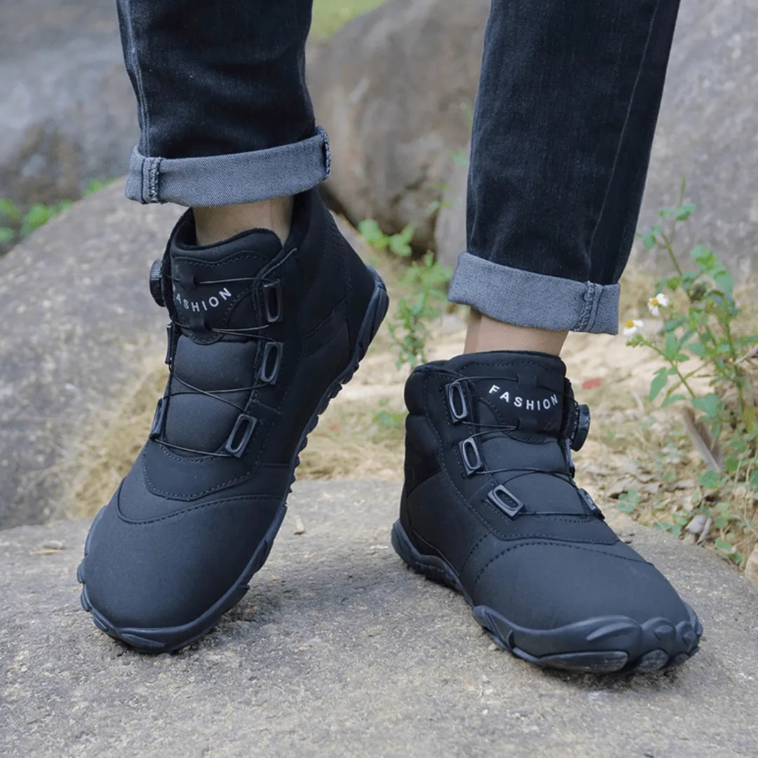 Unisex Winter Barefoot Ankle Boots - Plush Warm, Non-Slip Outdoor Snow Shoes
